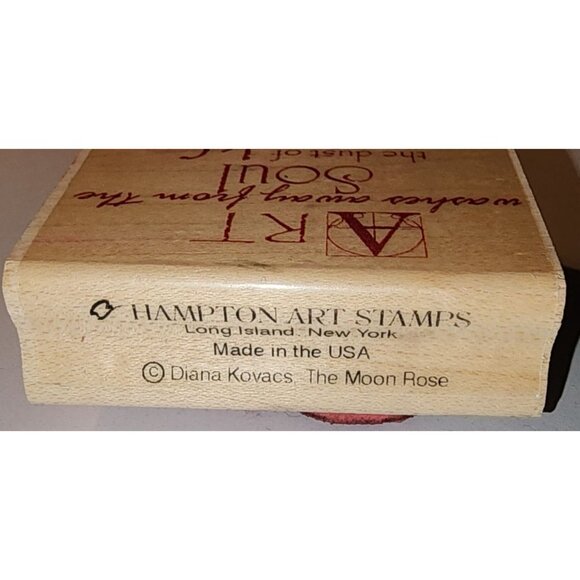 Hampton Art Stamps Diana Kovacs The Moon Rose Art Soul 2193 Wooden Rubber Stamp - Picture 4 of 4